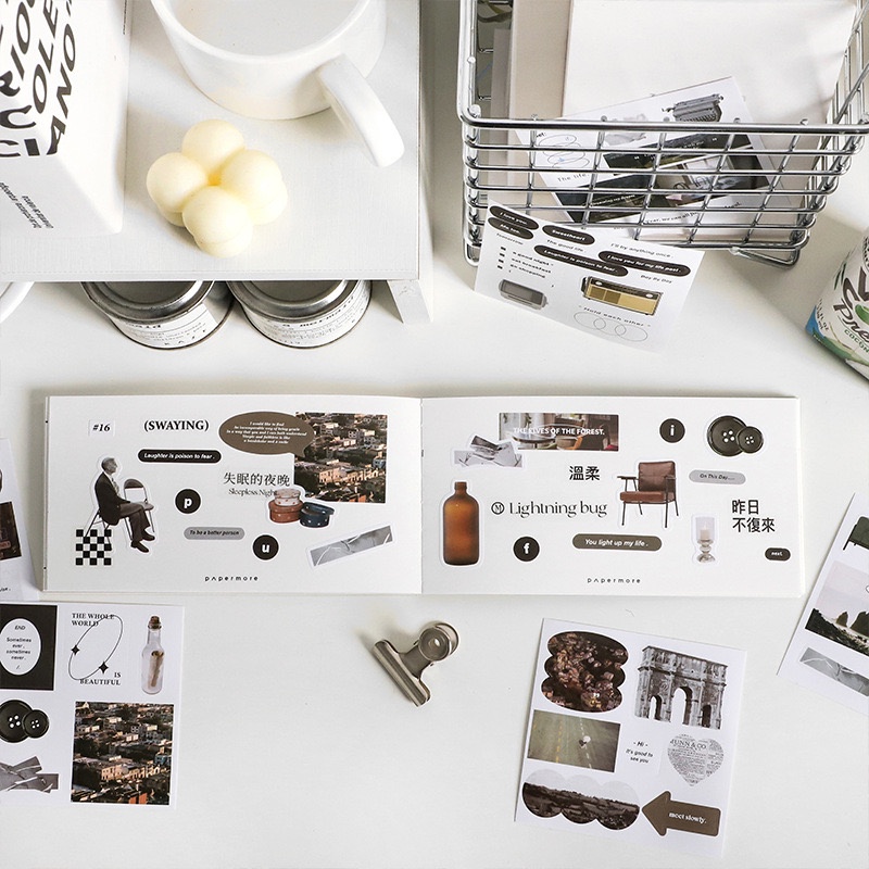 Set 50 tấm sticker Pieces of Life, bế sẵn, không trùng mẫu