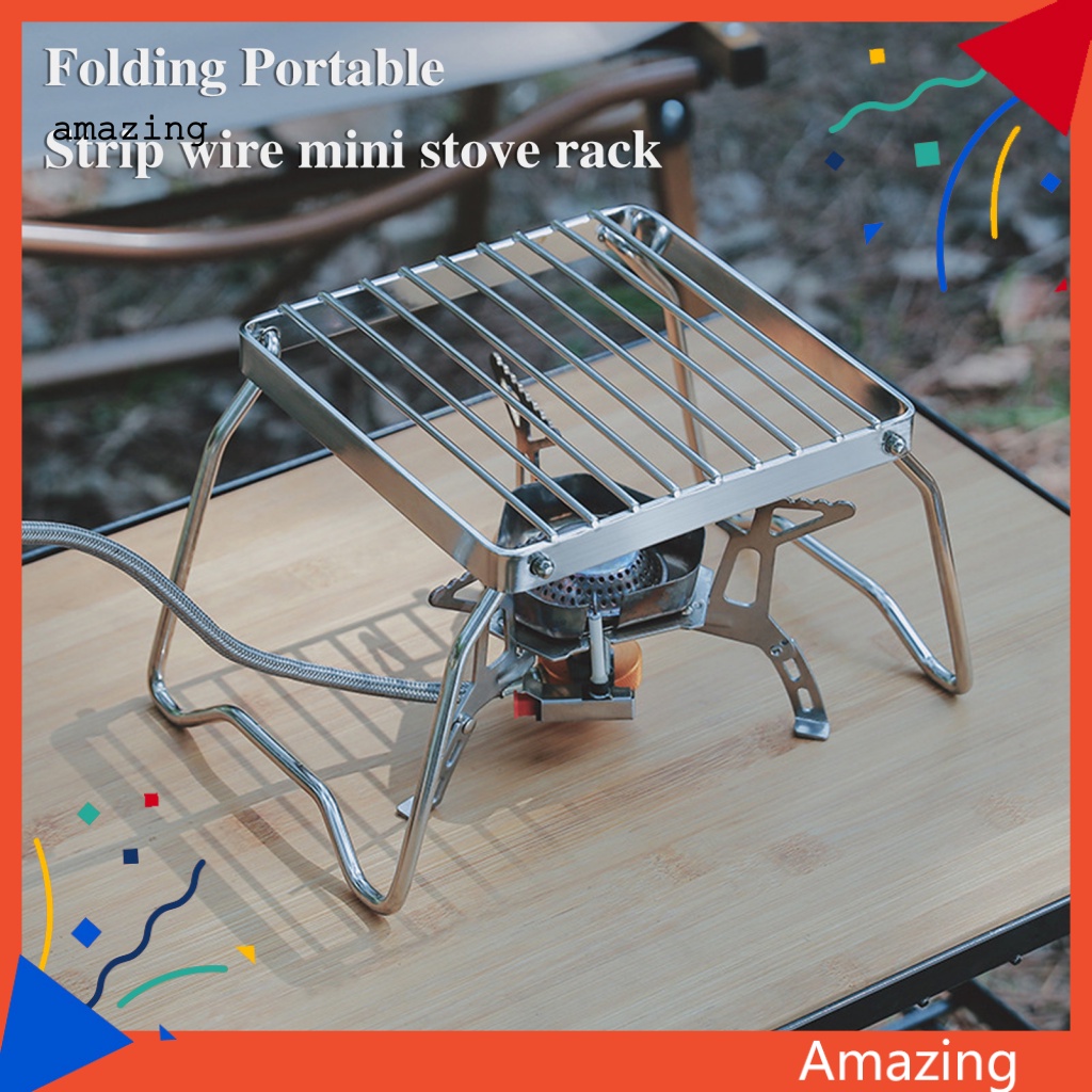 Giá Đỡ Bếp Lò Dạng Lưới Sọc Chống Gỉ Chống Ăn Mòn Dùng Khi Đi Cắm Trại Ngoài Trời