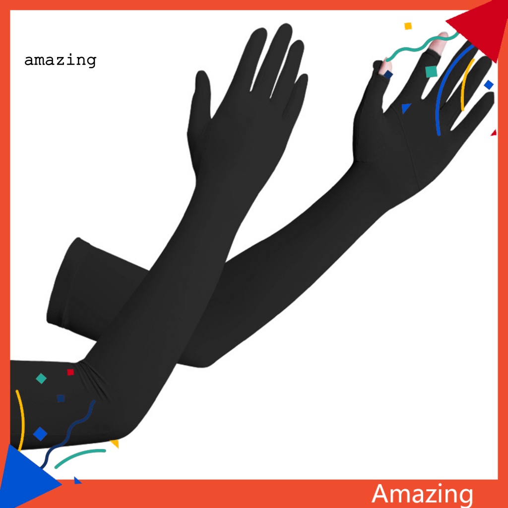 1 Cặp Găng Cánh Tay Đạp Xe / Câu Cá Chống Tia UV Một Kích Cỡ