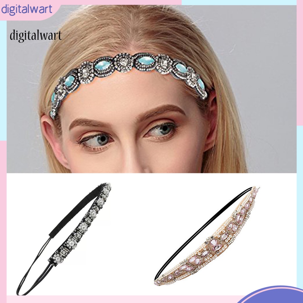 Kỹ Thuật Số| Băng Đô Co Giãn Đính Đá Thời Trang Cho Nữ