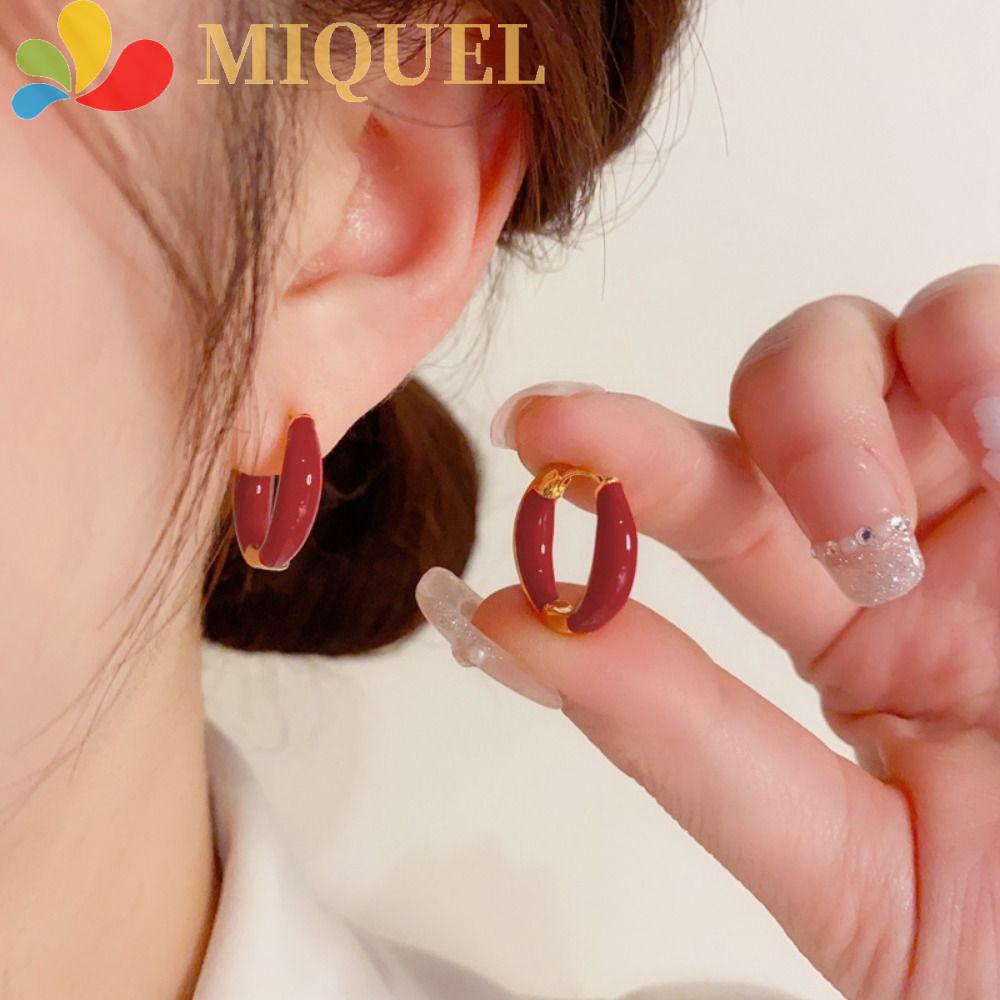 Bông Tai Hình Tròn Bằng Hợp Kim Phong Cách Hàn Quốc Cổ Điển Thời Trang