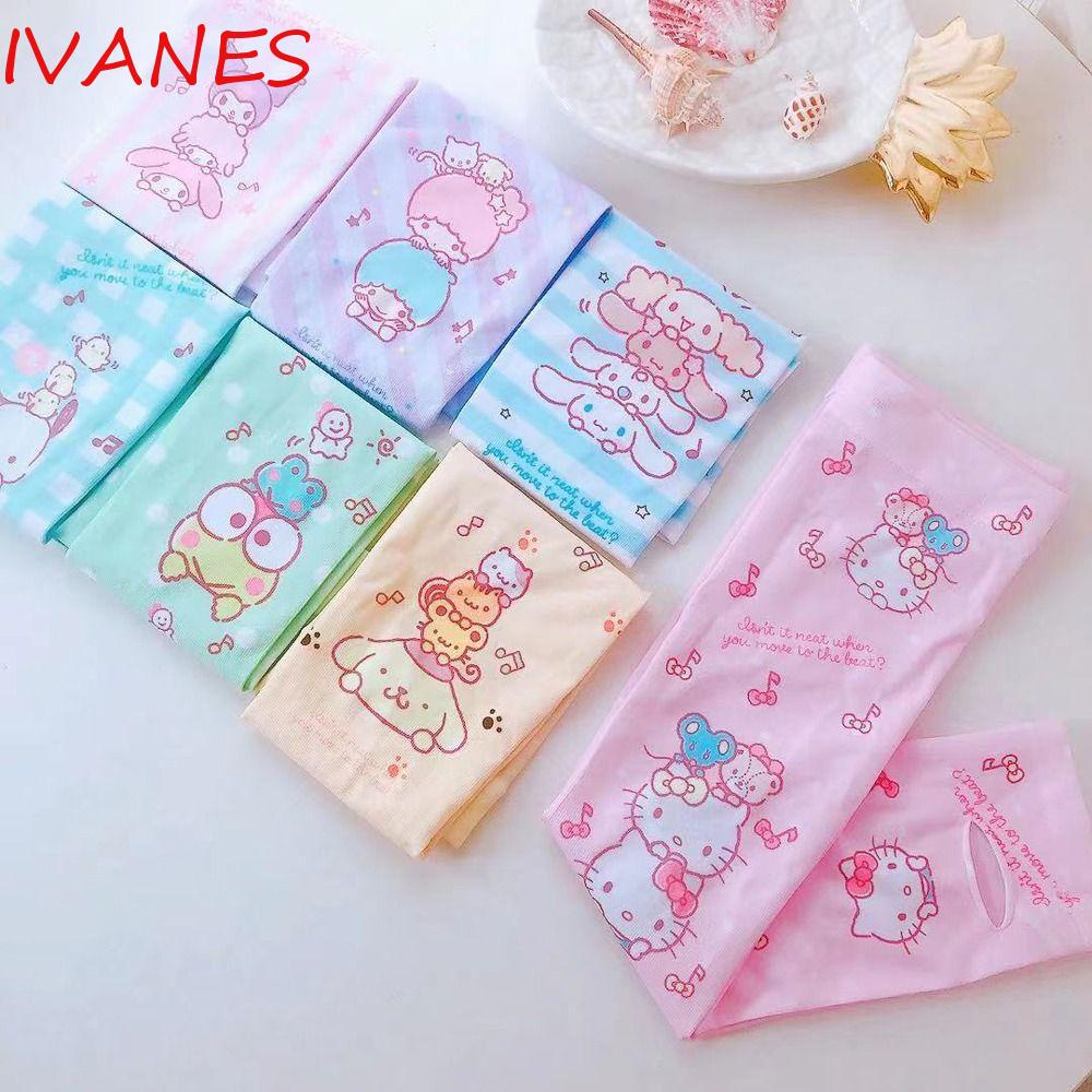 Găng Cánh Tay Chống Nắng Thoáng Khí Họa Tiết Hoạt Hình Kuromi Đáng Yêu Cho Bé Gái