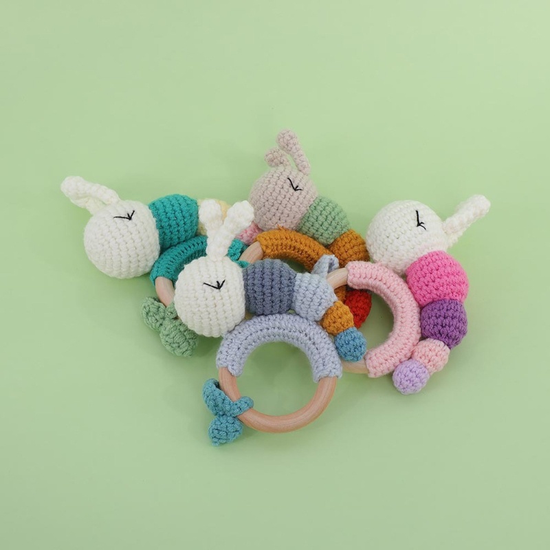 Lục Lạc Đồ Chơi Bằng Len Móc Nhiều Màu Sắc Dễ Thương Cho Bé