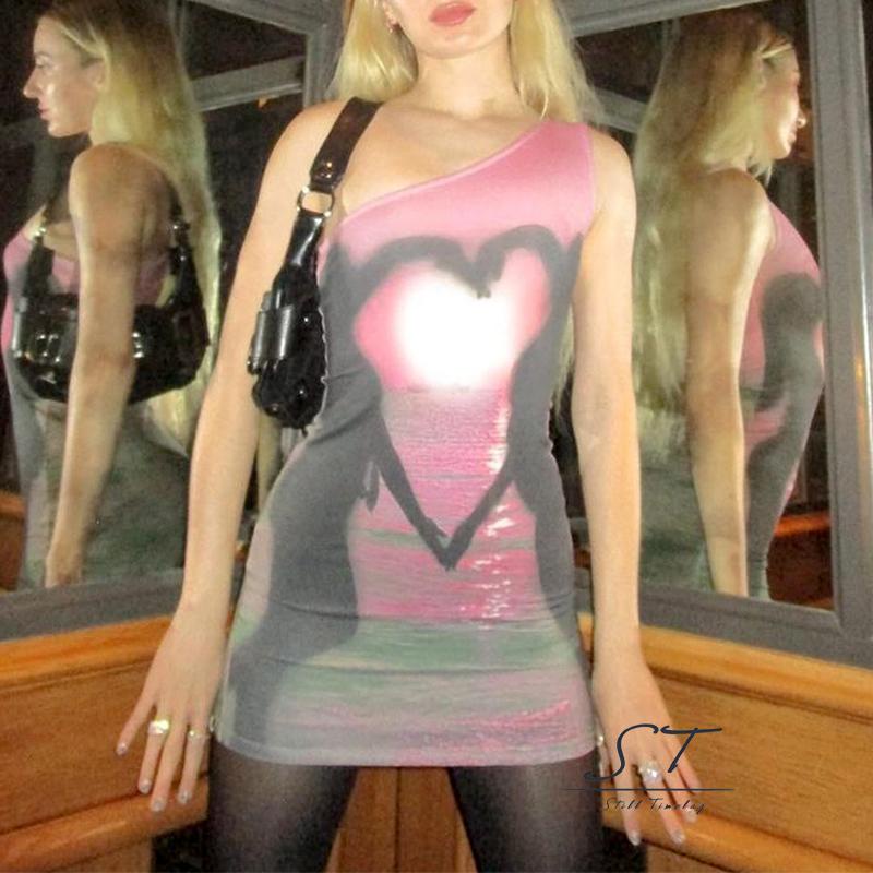 Đầm Ngắn Không Tay Dạng Quấn In Họa Tiết Thời Trang Xuân Hè Cho Nữ CY03 Size S-Xl