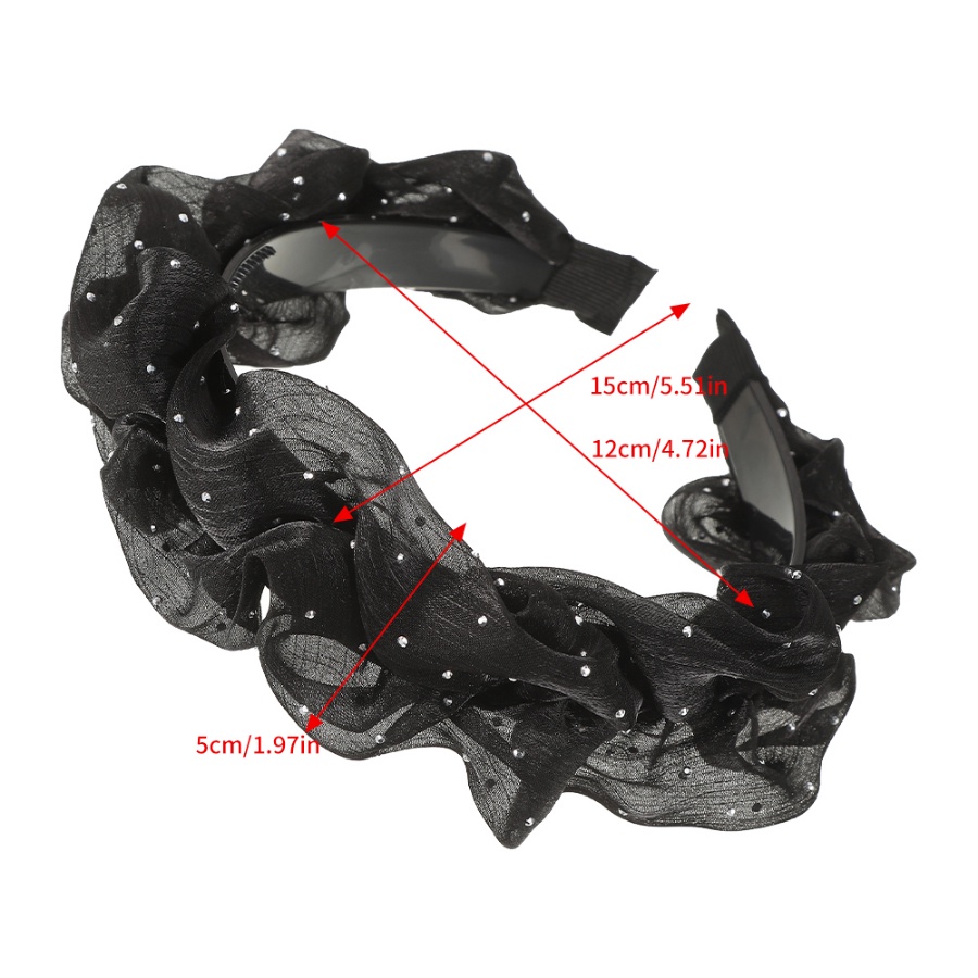 Băng Đô Cài Tóc Xếp Ly Đính Kim Cương Giả Kiểu Hàn Quốc Dễ Thương