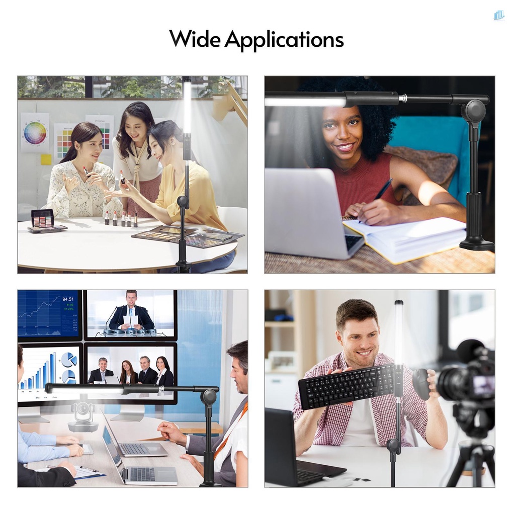 Đèn LED Ống RGB Cầm Tay Thông Minh 3200K-5500K 9 Hiệu Ứng Ánh Sáng Nhiều Màu Sắc Kèm Kẹp Và Điều Khiển Từ Xa