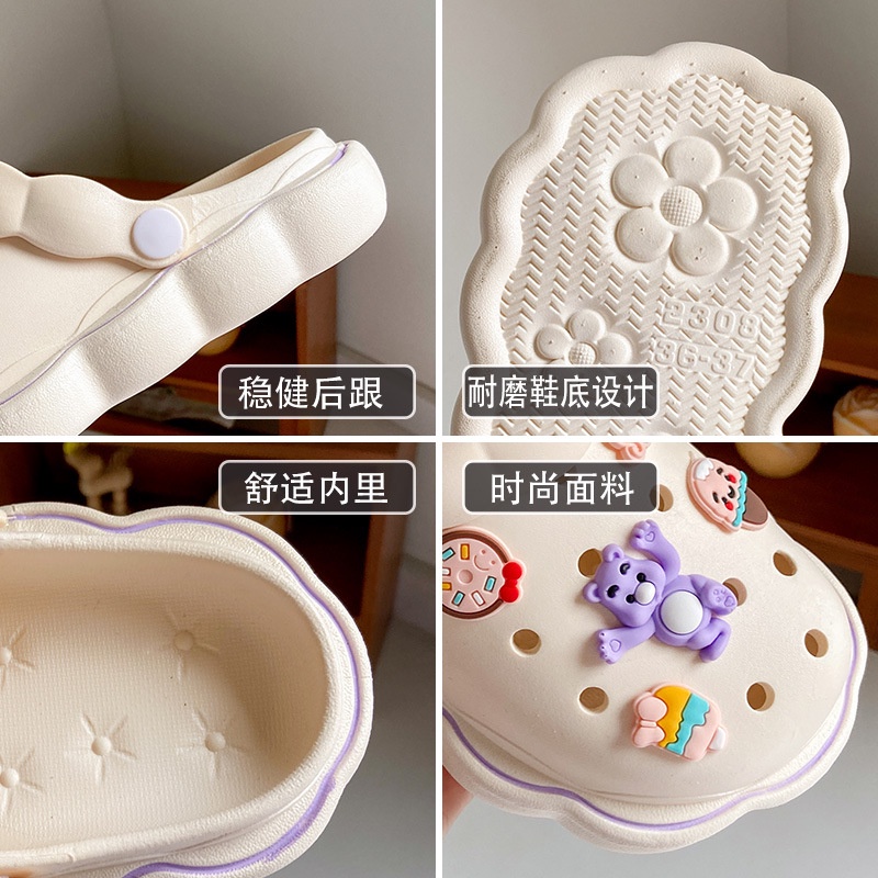 Dép Sandal Đế Mềm Dày Đục Lỗ Họa Tiết Hoạt Hình Thời Trang Mùa Hè Cho Nữ