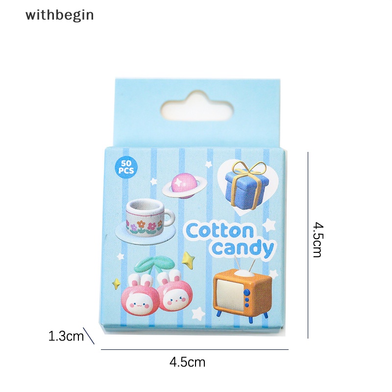 Bộ 50 Miếng Dán Hình Động Vật Marshmallow Dùng Trang Trí Sổ Tay / Nhật Ký / Điện Thoại