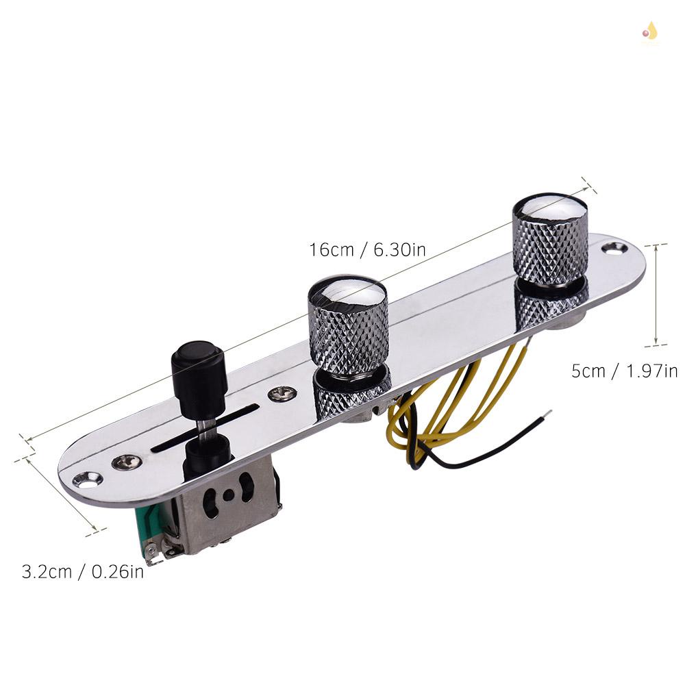 Bảng Điều Khiển + Núm Vặn Thay Thế Màu Bạc Cho Đàn Guitar