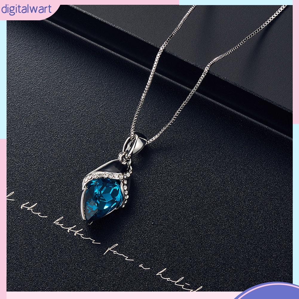 Bộ Vòng cổ + Bông Tai Đính Đá Hình Giọt Nước Thời Trang Cho Nữ