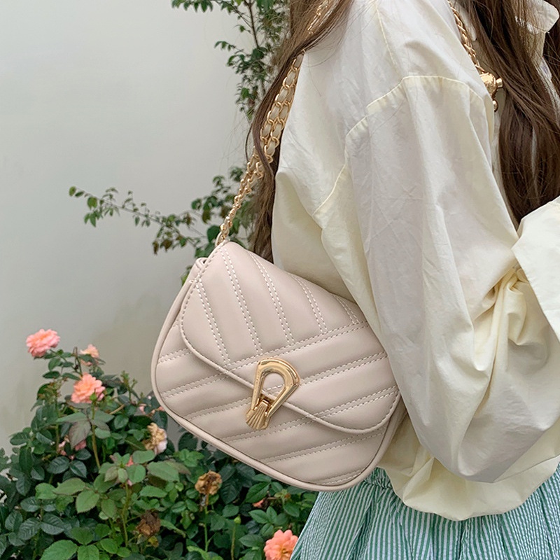 Ielgy Túi Xách Đeo Vai Phối Dây Xích Hình Thoi Nhỏ Phong Cách niche Chất Lượng Cao Cho Nữ