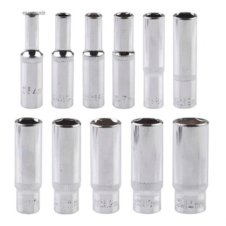【GRCEKRIN】1PCS 4-14mm Deep Socket-Adapter 1/4inch Hex-Socket Wrench-Heads-Ratchet-Tool