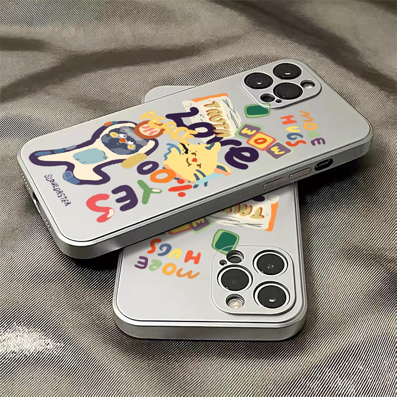 Ốp Điện Thoại Silicon TPU Mềm Mạ Điện Dễ Thương Chống Sốc Cho IPhone 11 14 13 12 Pro XS Max XR X 8 7 6S Plus