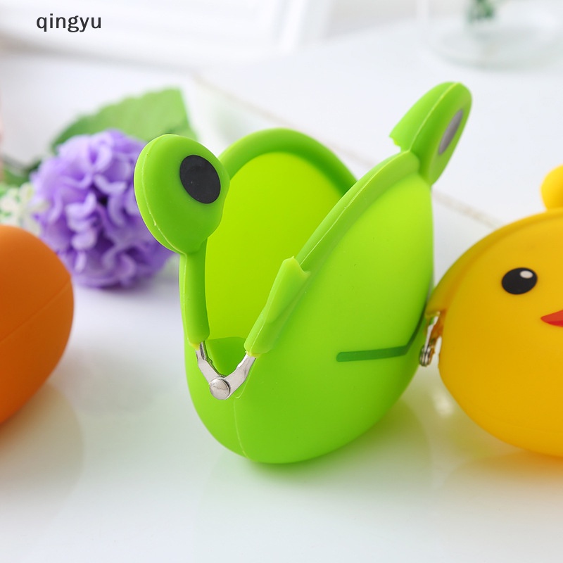 Qingyu Túi Đựng Tiền Xu / Tai Nghe Mini Bằng Silicon Hình Động Vật Dễ Thương Dùng Cho Trường Học / Làm Quà Tặng