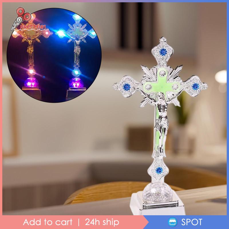 [Prettyia1] Đèn Ngủ Cầu Nguyện Hình Tượng Chúa Jesus 3D