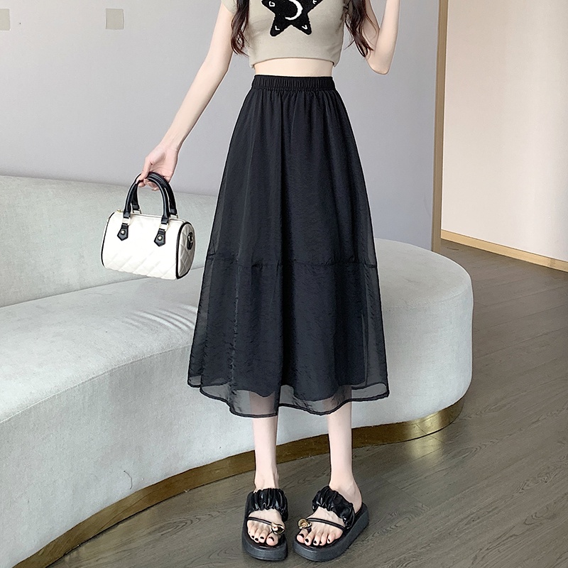 SUXI Chân Váy Chữ A Lưng Cao Màu Sắc Thời Trang Mùa Hè Cho Nữ