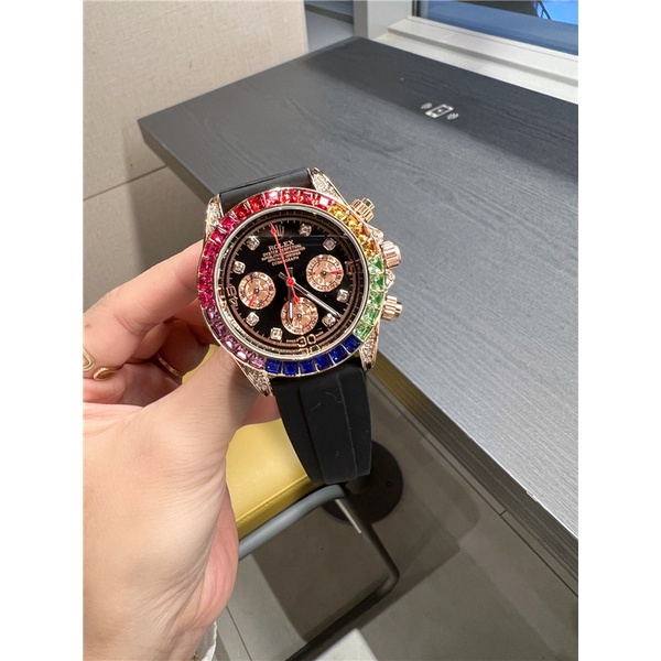 Đồng Hồ Đeo Tay Rolex Màu Cầu Vồng Chống Thấm Nước Dành Cho Nam