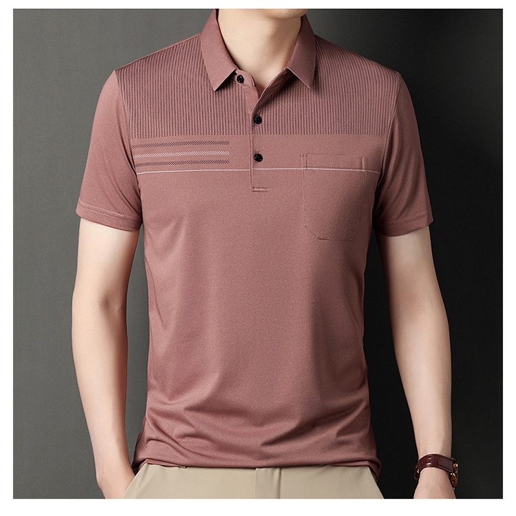 Áo Thun POLO Ngắn Tay Form Ôm Size Lớn Họa Tiết Kẻ Sọc Thời Trang Trẻ Trung