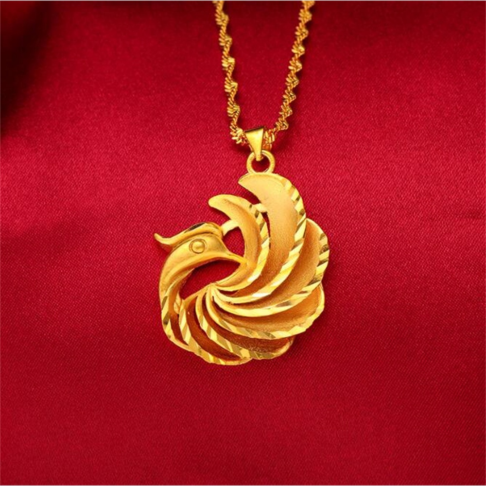 Dây Chuyền Mạ Vàng 24K Mặt Hình Chim Công Thời Trang Cho Nữ