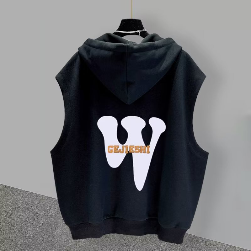Áo Hoodie Sát Nách Dáng Rộng In Họa Tiết Thời Trang Mùa Hè Cho Nam 2 Màu Lựa Chọn