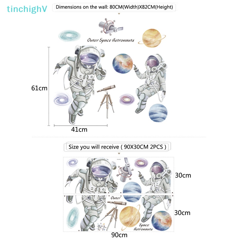 [TinchighV] Hình Dán Tường Hình Phi Hành Gia Không Gian Trang Trí Phòng Khách [Mới]