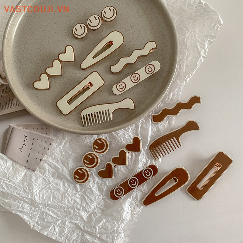 Kẹp Tóc Hình Mặt Cười Lược Kim Loại Thời Trang Hàn Quốc Cho Nữ