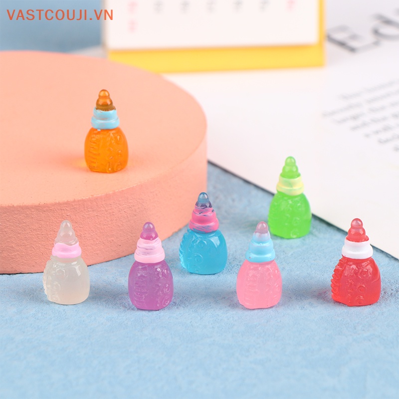 Bộ 5 Bình Sữa Mini Bằng Nhựa Phát Quang Độc Đáo Dùng Trang Trí DIY