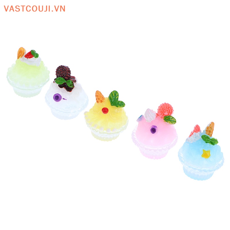 Bộ 5 Mô Hình Tô Và Que Kem Bằng Resin Resin Dùng Trang Trí Sổ Tay / Điện Thoại DIY