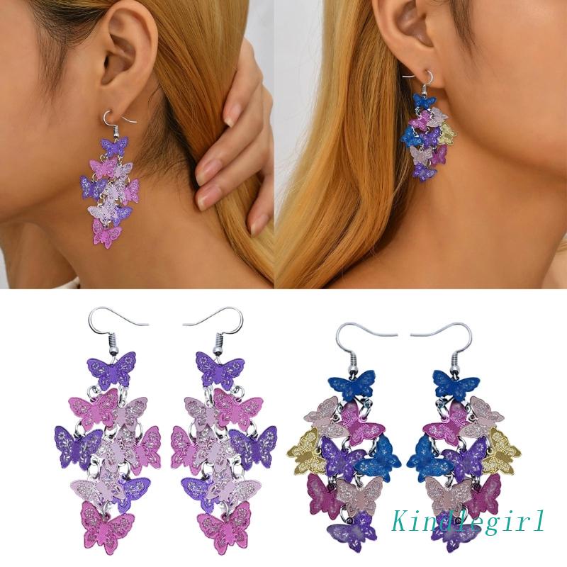 Bông Tai Hình Bướm Nhiều Màu Phong Cách Bohemian Cổ Điển Thời Trang Cho Nữ