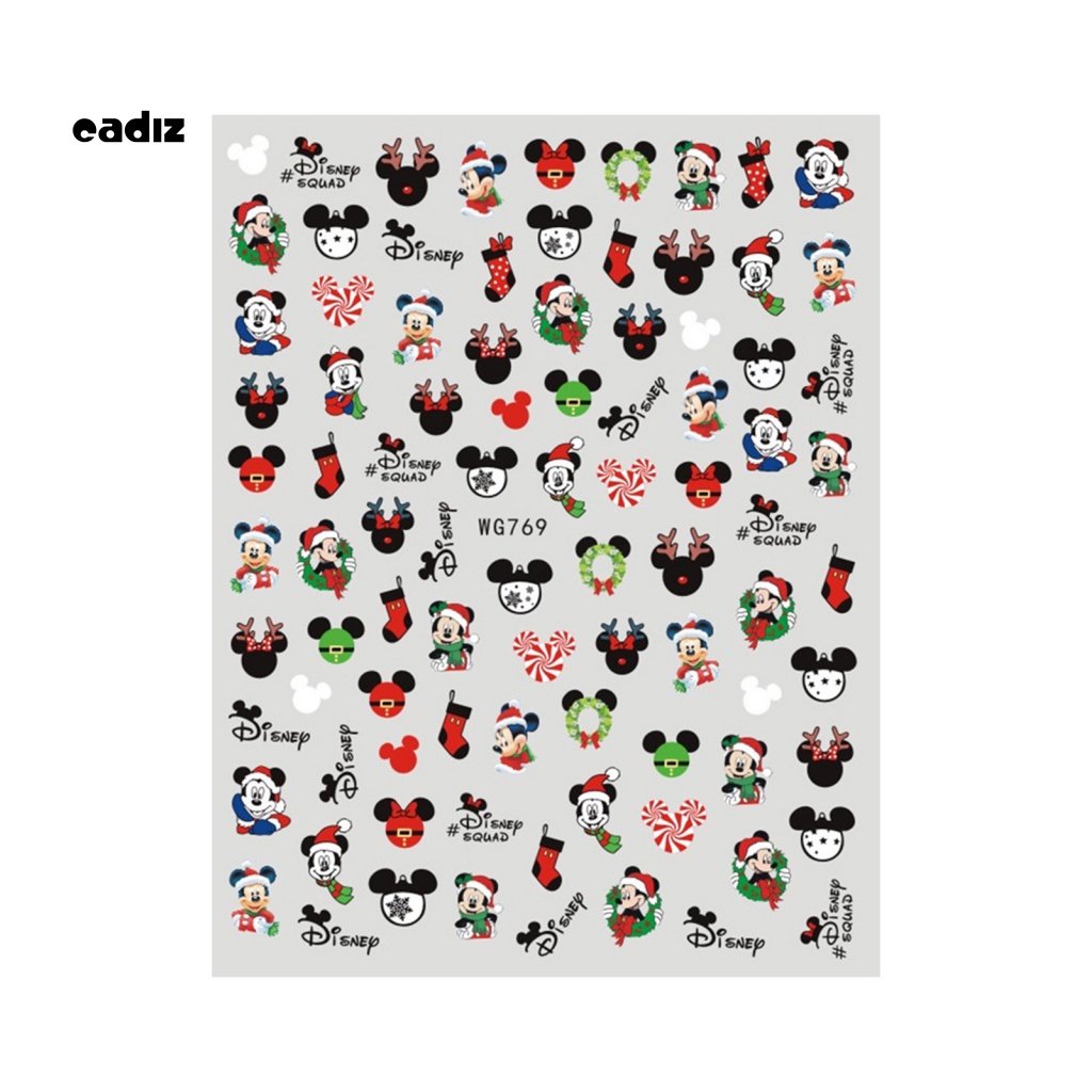 Miếng Dán Trang Trí Móng Tay Chủ Đề Giáng Sinh Dễ Dàng Bắt Mắt