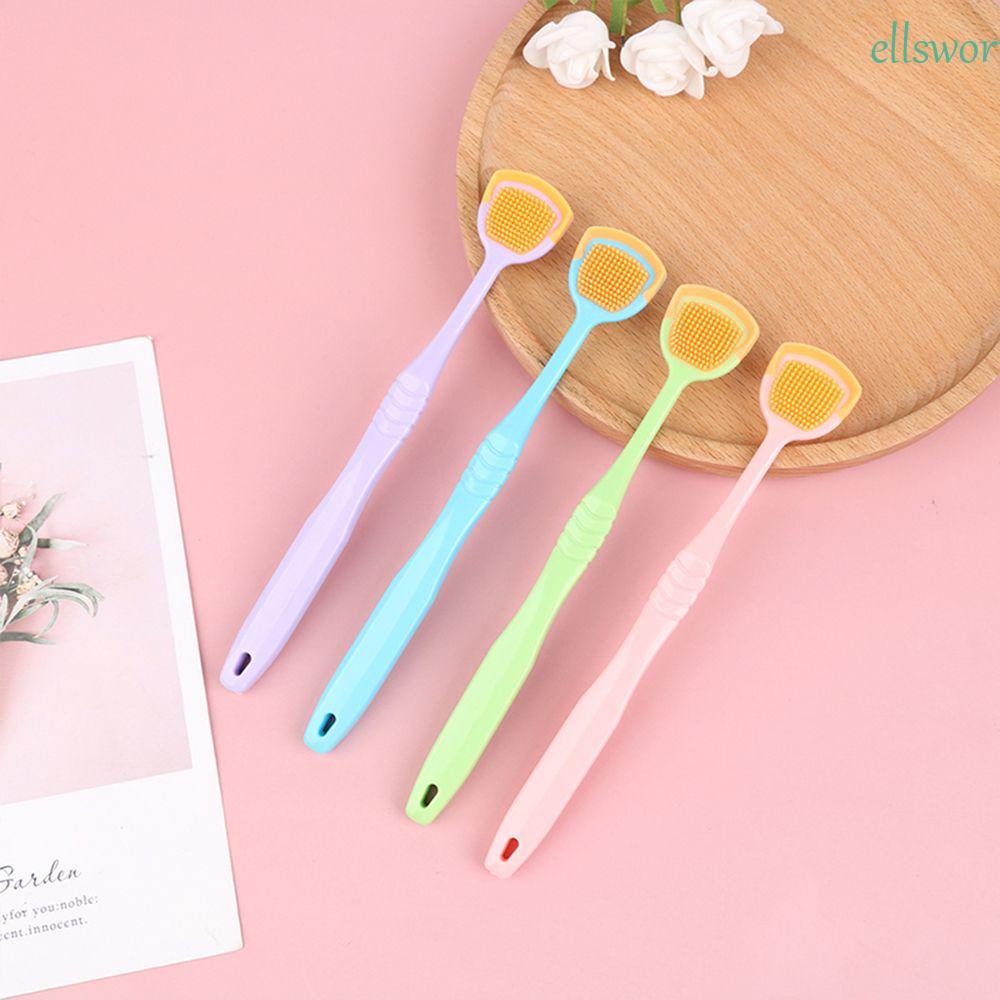 Elsworth Bàn Chải Hai Mặt Làm Sạch Lưỡi Loại Bỏ Hơi Thở Tươi Mát Chăm Sóc Răng Miệng Đầu Mềm