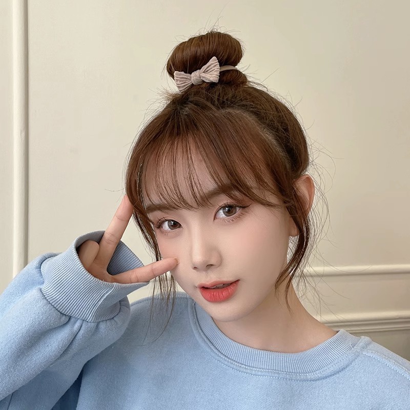 Dây Buộc Tóc Co Giãn Hình Nơ Màu Sắc Ngọt Ngào Cho Bé Gái