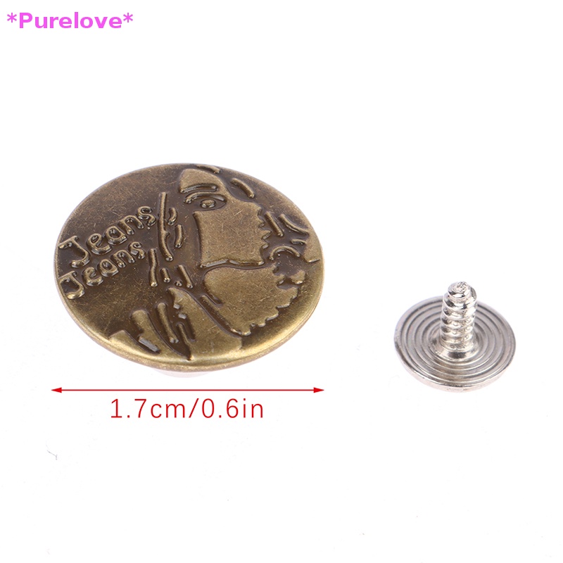 1 Bộ Nút Kim Loại 17mm Thay Đổi Quần Jean Tiện Dụng Mới