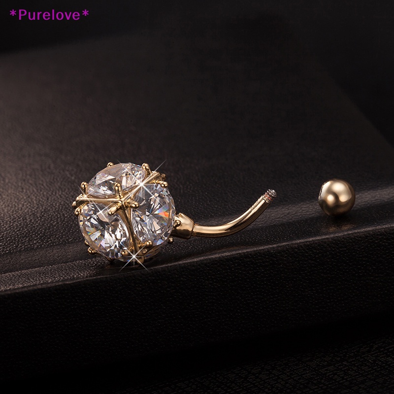 Khuyên Rốn Đính Đá Lấp Lánh Phong Cách Retro Cho Nữ Mới