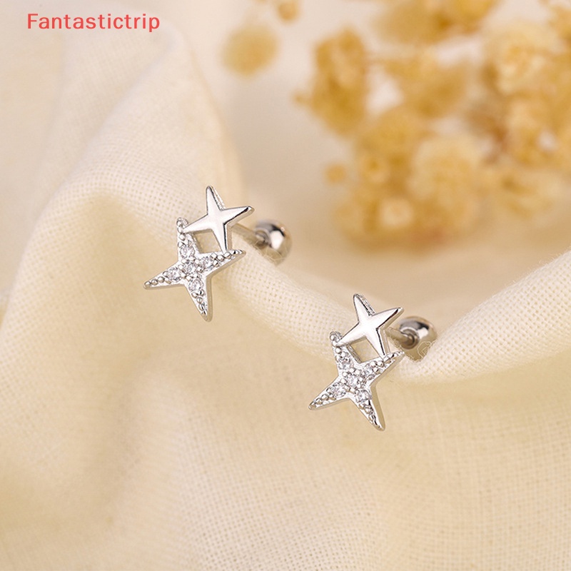 1 Đôi Bông Tai Hình Ngôi Sao Đính Đá Zircon y2k Thời Trang Dành Cho Nữ