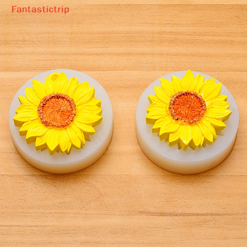 [Fantastictrip] Khuôn Silicon Hình Hoa Hướng Dương 3D DIY Có Lỗ Gắn Gương Chiếu Hậu Ô Tô