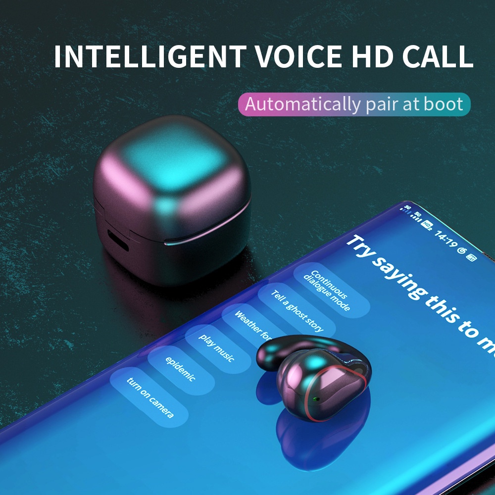 Tai Nghe Một Bên Tai Bluetooth Không Dây Mini Dạng Kẹp Thời Trang Chống Nước