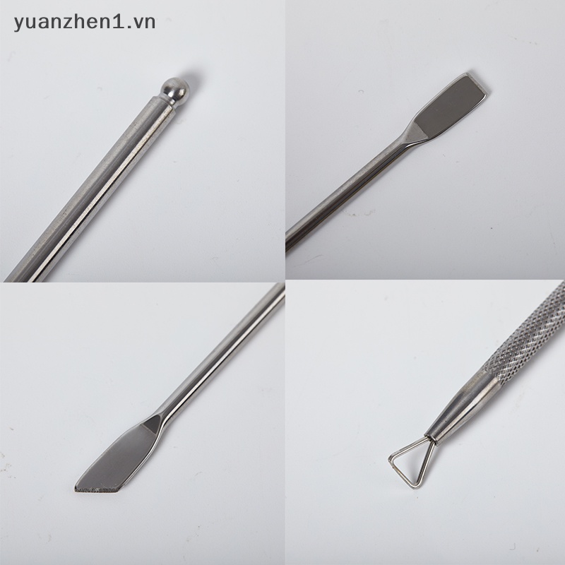 Bộ Dụng Cụ Làm Móng Bằng Thép Không Gỉ Hai Đầu Kèm Muỗng Tiện Dụng