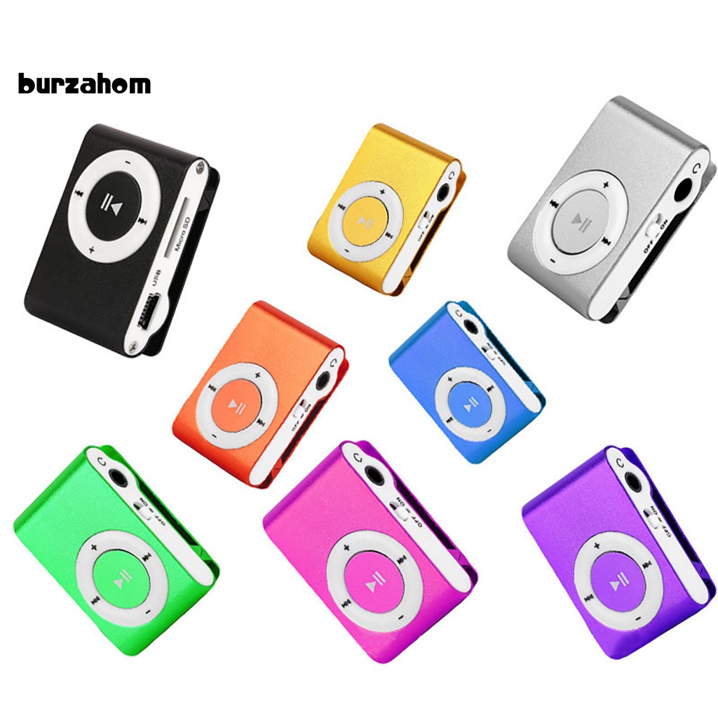 Máy Nghe Nhạc MP3 Mini Kẹp Kim Loại Hỗ Trợ Thẻ Nhớ TF