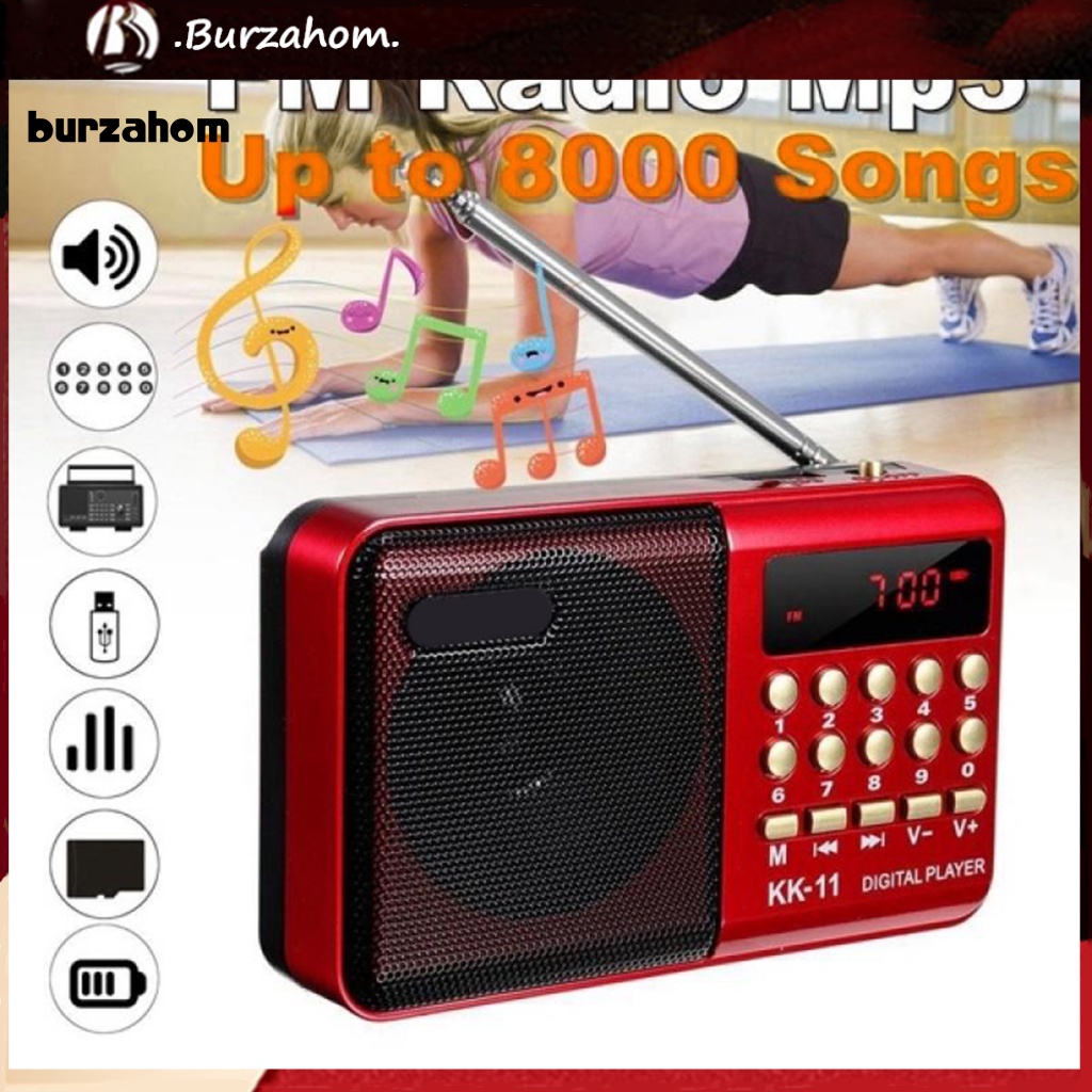 Loa Nghe Nhạc MP3 Băng Tần Đơn Tự Động Bur K11 Có Thể Sạc Lại Dành Cho Người Lớn Tuổi