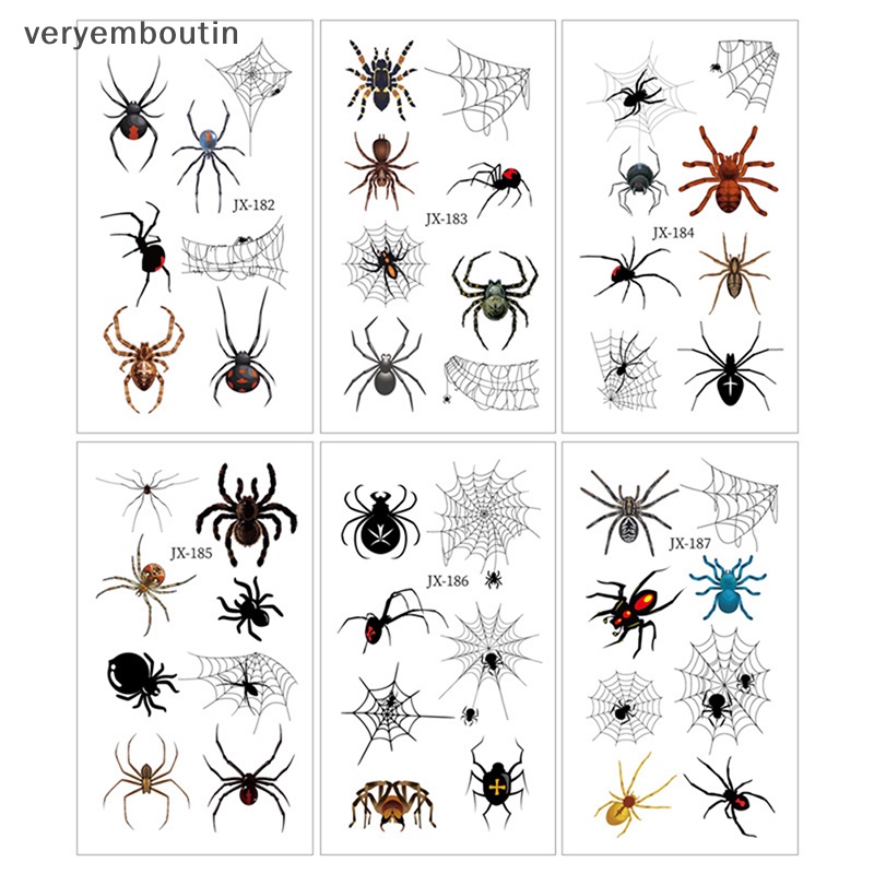 Set 12 Hình Xăm Dán Chủ Đề Halloween Độc Đáo