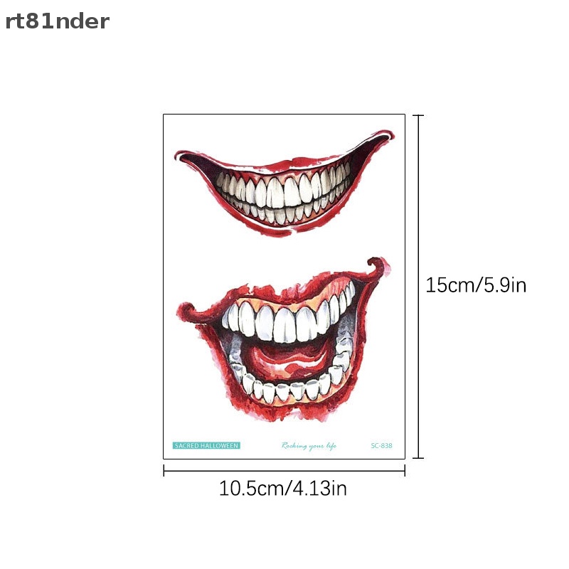 1 Tấm Hình Xăm Dán Tạm Thời Chống Nước Hình Vết Thương Kinh Dị Trang Trí Cơ Thể Dịp Halloween