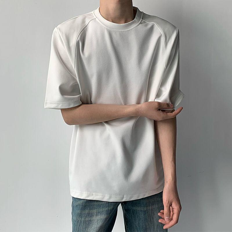 Áo Thun Tay Ngắn Dáng Rộng Màu Trơn Phong Cách Hàn Quốc Thời Trang Cho Nam Và Nữ510