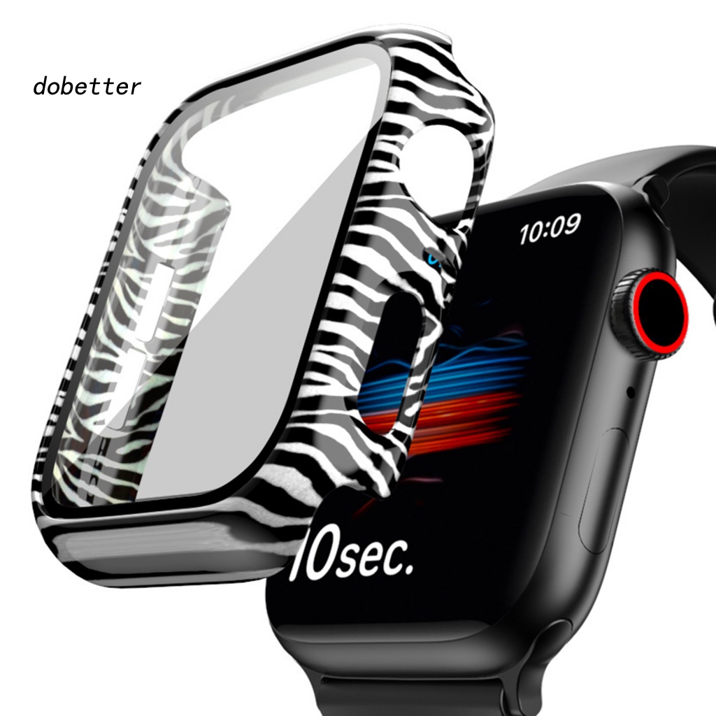 Ốp Bảo Vệ Mặt Đồng Hồ Thông Minh Bằng PC Chống Trầy Họa Tiết Da Báo Cho iWatch SE / 2 / 3 / 4 / 5 / 6