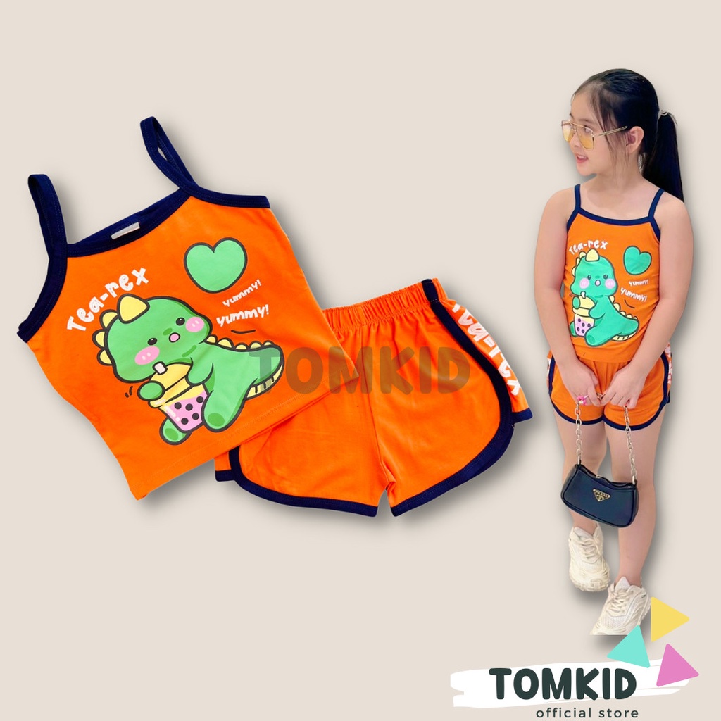 Bộ 2 dây bé gái, đồ bộ cho bé gái chất thun lạnh loại 1 dày dặn thoáng mát co giãn tốt 8-40kg Tomkids