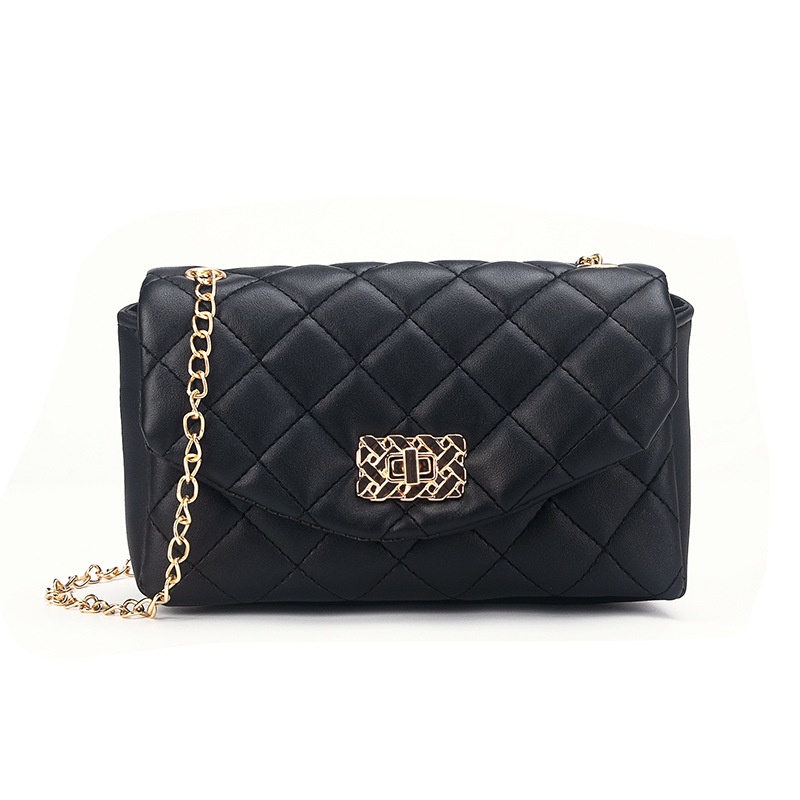 Túi Xách Đeo Vai Kiểu Vuông Nhỏ Đính Đá Phối Dây Xích Thời Trang Sành Điệu