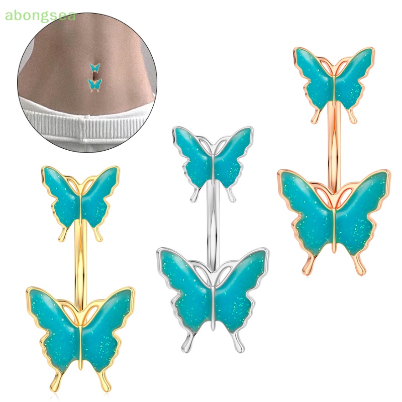 Khuyên Rốn Hình Bướm Bằng Thép Không Gỉ Đính Đá Thời Trang Cho Nữ