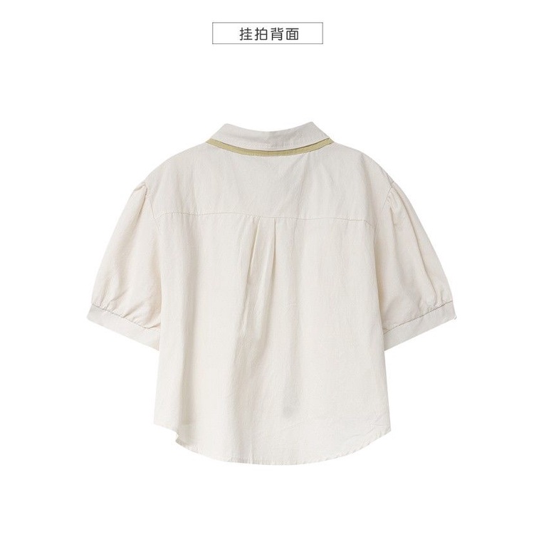 Áo Sơ Mi Hàn Quốc Màu Mơ 2023polo Có Cổ Cho Nữ