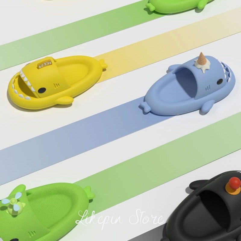 Likepin Store Dép Sandal Đi Biển Chống Trượt Hình Cá Mập 4cm Cho Nam Nữ