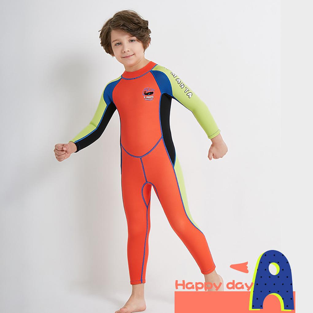 Bộ Đồ Bơi Lặn Chống Trầy Xước Chống Tia UV Dày 5MM Có Khóa Kéo Sau Lưng Cho Bé